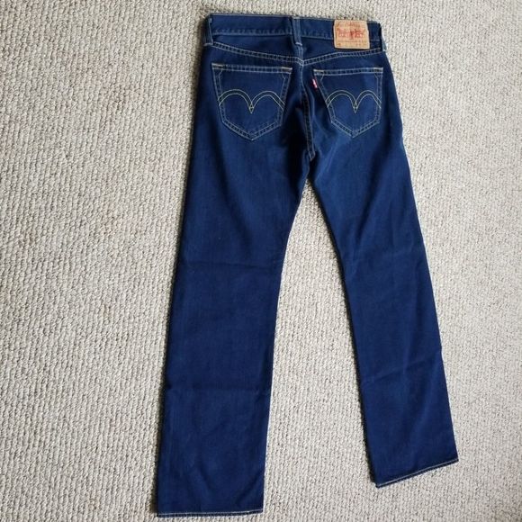 Levi's straight jeans 32 x 34 dark vintage wash jeans button fly - Picture 7 of 8